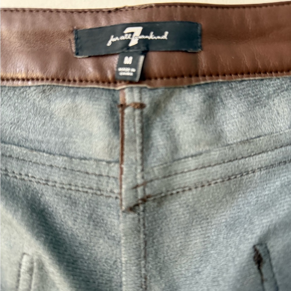 For All Man Kind Bootcut Faux Leather Pants Size M Womens Brown - Picture 3 of 8